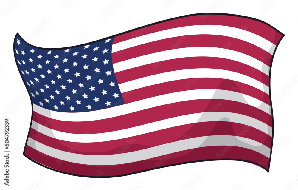 Spreaded U.S.A. flag waving over white background, Vector illustration Spreaded U.S.A. flag waving over white background, Vector illustration