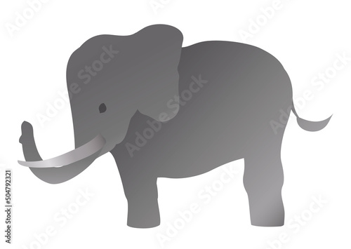 Minimalist design of gray and cute elephant  Vector illustration