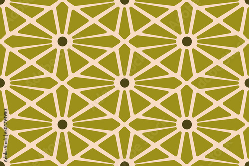 geometry seamless pattern with circle and abstract shape