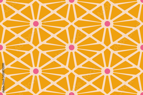 geometry seamless pattern with circle and abstract shape
