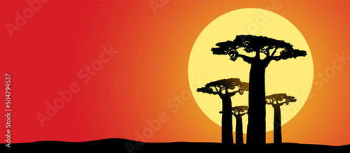 paesaggio, africano, savana, africa, safari