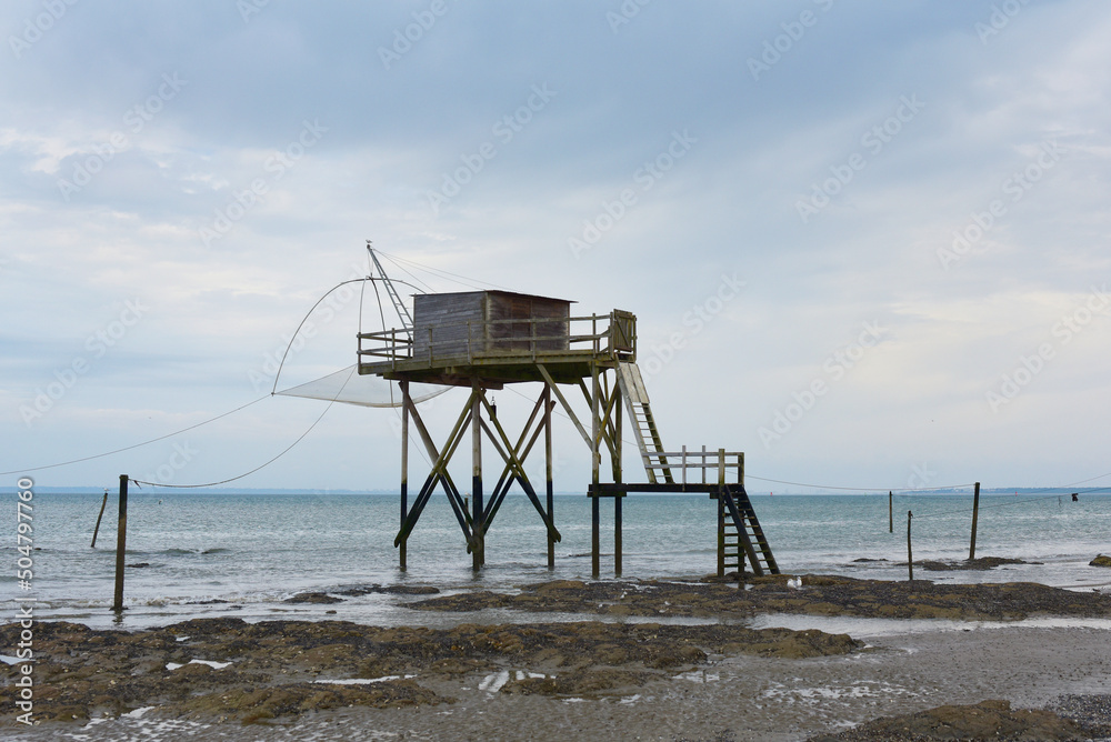 Pêcheries sur plage de Vendée