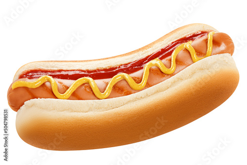 Valokuva HOT DOG isolated on white background, clipping path, full depth of field