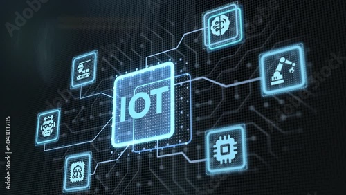 Internet of things - IOT concept. Businessman offer IOT products and solutions.