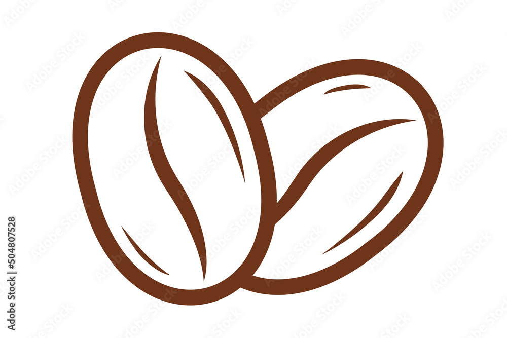 Fototapeta premium Vector illustration of emblem for coffee shop with coffee beans.