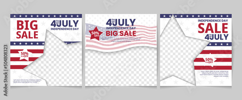 social media post template for US independence day sale