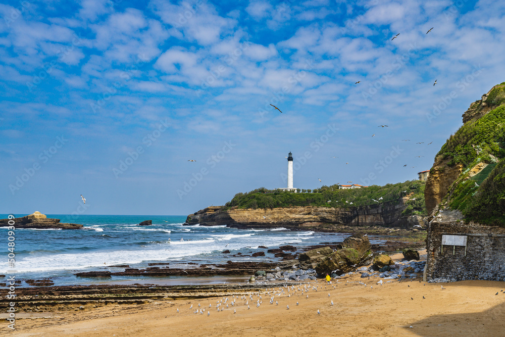 The lighthouse of the city of Biarritz in France. The lighthouse of the city of Biarritz in France.