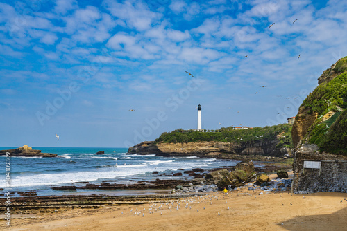 The lighthouse of the city of Biarritz in France.