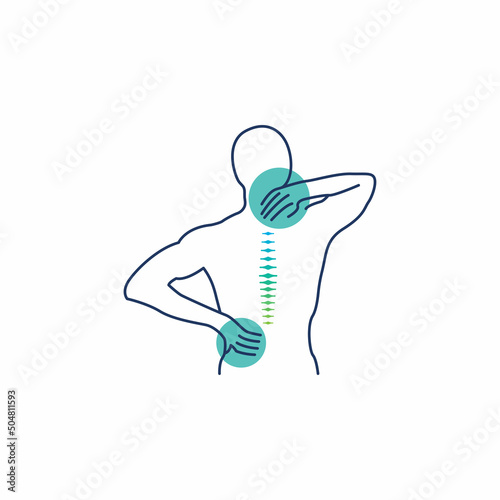 back pain treatment logo vector icon illustration