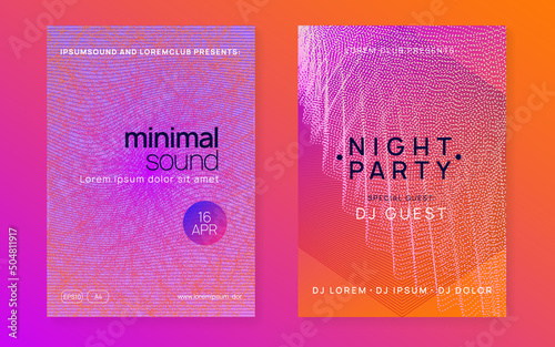 Abstract music flyer. Techno dj party. Electro dance event. Electronic trance sound. Club poster.