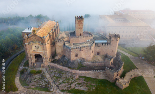 Top view of the castle Castillo de Javier. Huesca Province. Aragon. Spain photo