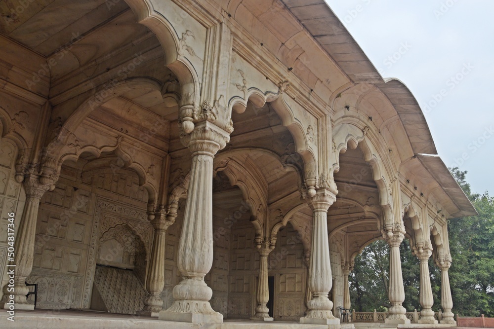 mughal era building inside red fort, delhi, india

