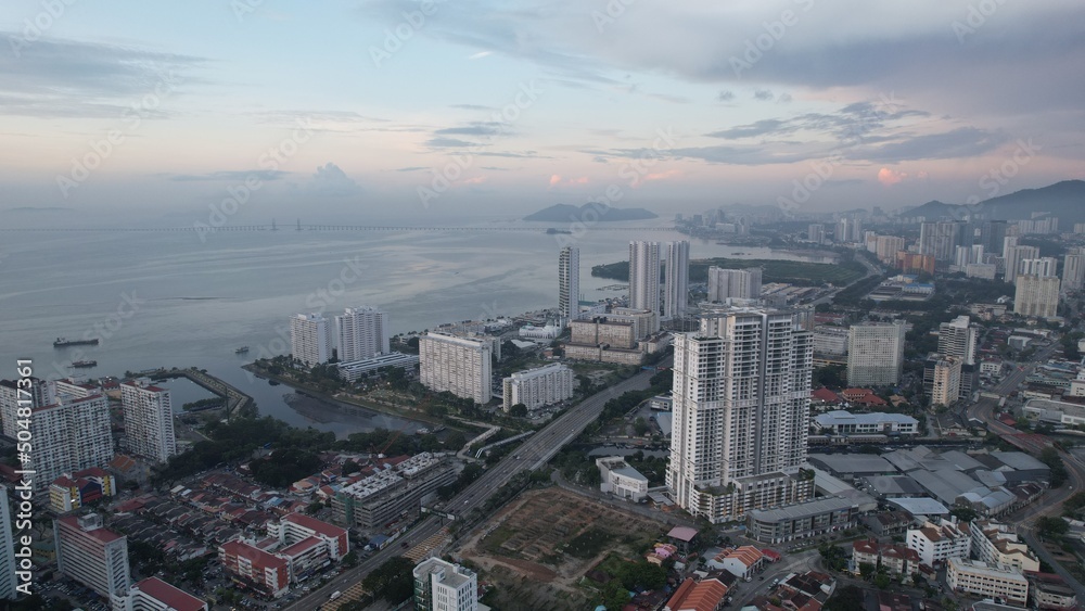 Georgetown, Penang Malaysia - May 14, 2022: The Amazing Scenery of around Armenian Street and Georgetown