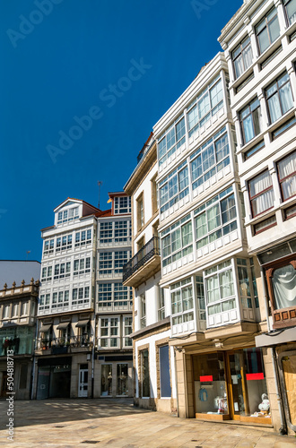 Traditional architecture in A Coruna - Galicia, Spain