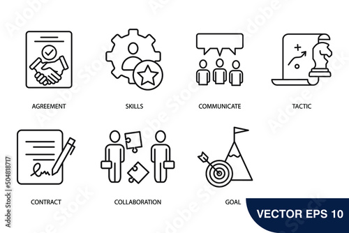 negotiation deal icons set . negotiation deal pack symbol vector elements for infographic web