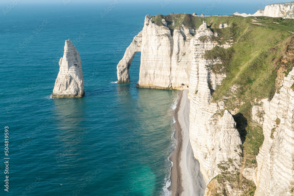 Naklejka premium The cliff of Falaise d'Aval in Etretat, in the Normandy region of Northwestern France