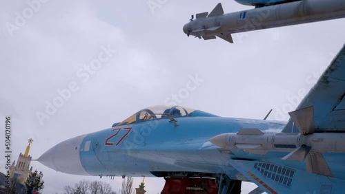 On the wing of a Russian fighter controlled missile 