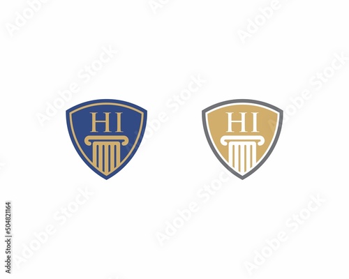 Letters HI  Law Logo Vector 001
