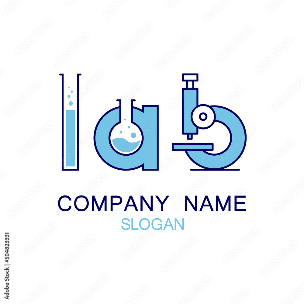 Lab Logo Design. Laboratory Logo Designed With 'lab' Letters As