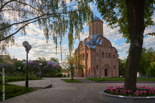 ancient Ukrainian Piatnytska Church in the Bohdan Khmelnytsky square in Chernihiv, Ukraine photo