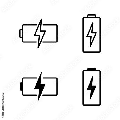 Battery icons vector. battery Charging sign. battery charge level