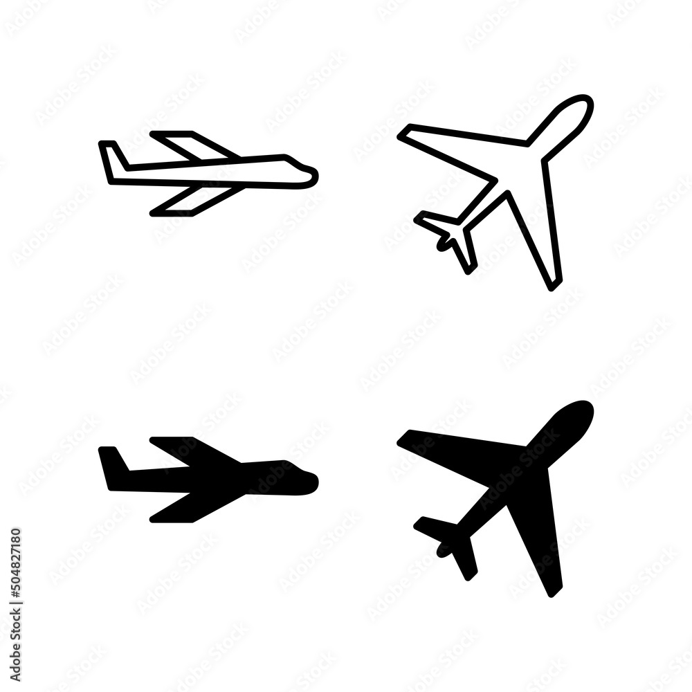 Plane icons vector. Airplane sign and symbol. Flight transport symbol. Travel sign. aeroplane