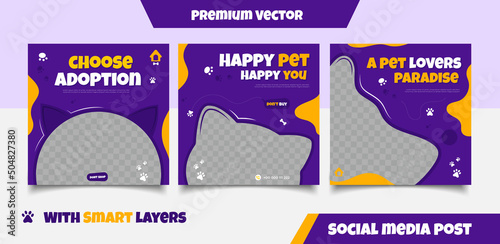 Pet adoption social media post template
