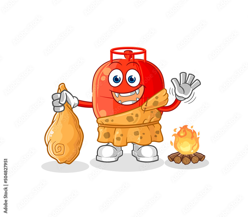 Fototapeta premium gas cylinder ancient cartoon. cartoon mascot vector