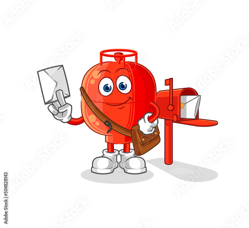 gas cylinder postman vector. cartoon character