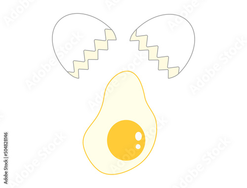 生卵を割るイラスト