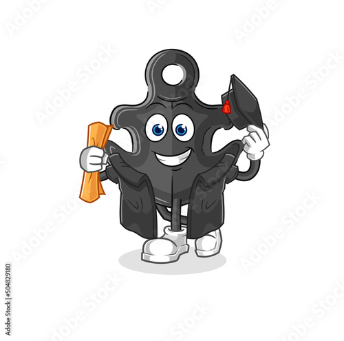 anchor graduation vector. cartoon character