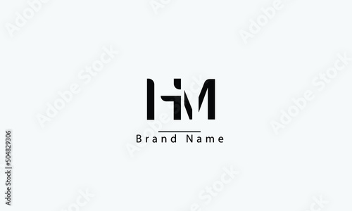 HM MH H M abstract vector logo monogram template