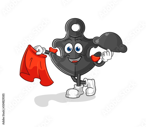 anchor matador with red cloth illustration. character vector