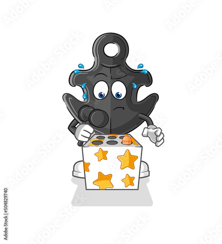 anchor play whack a mole mascot. cartoon vector