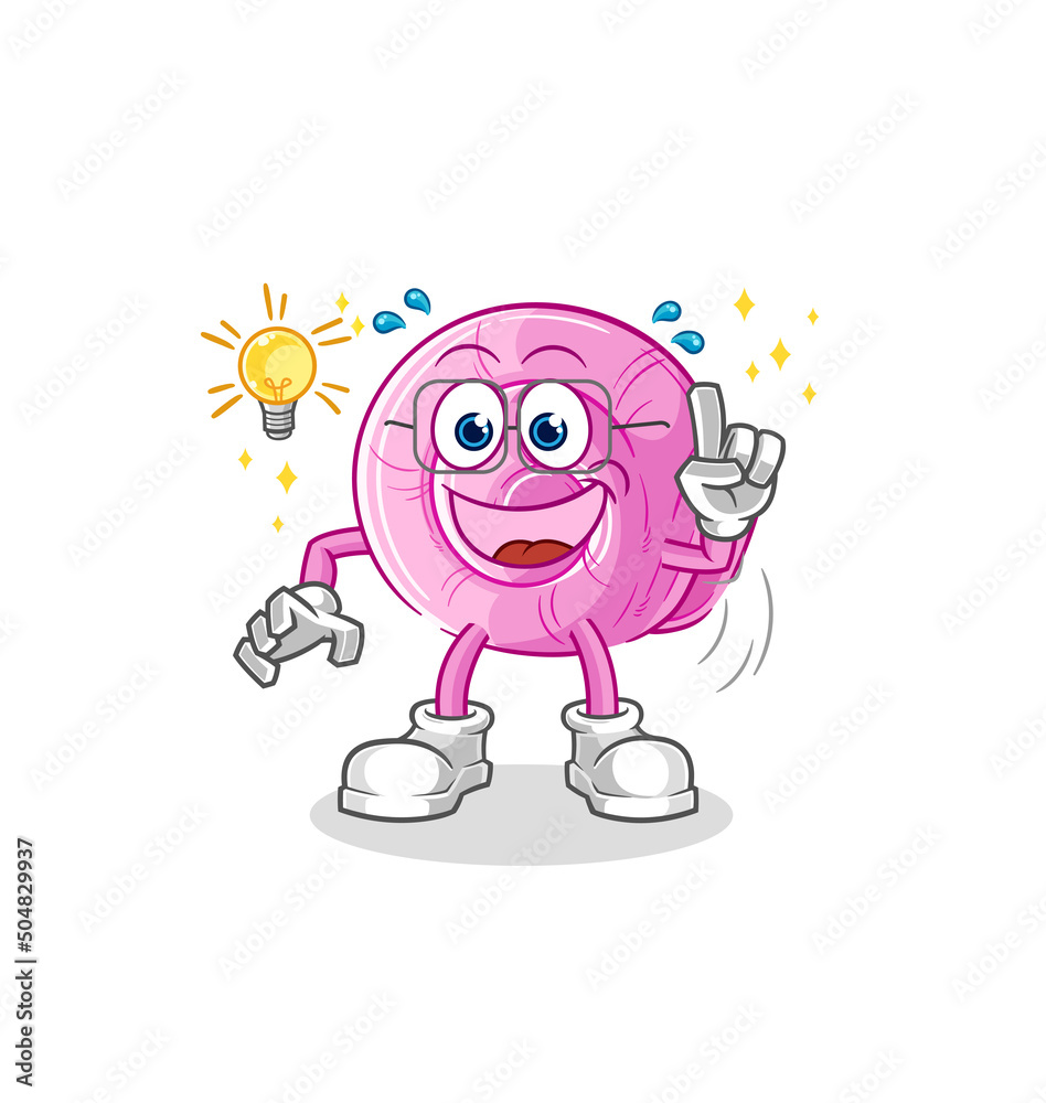Obraz premium shell got an idea cartoon. mascot vector