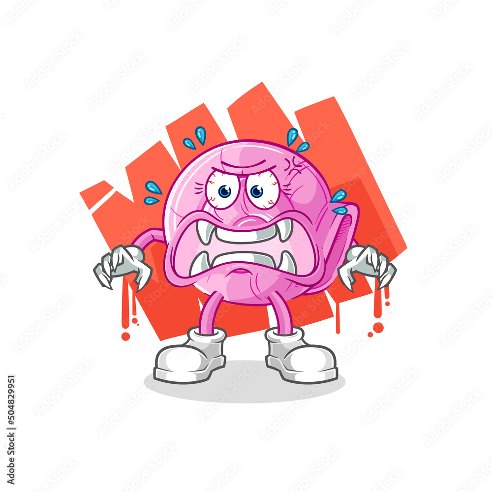 shell monster vector. cartoon character