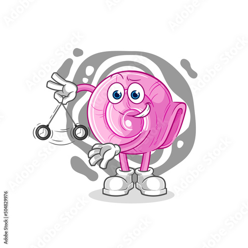shell hypnotizing cartoon. cartoon mascot vector