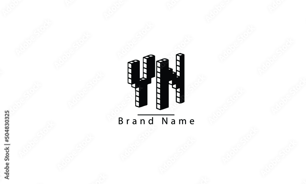 YN NY Y N abstract vector logo monogram template - obrazy, fototapety, plakaty 