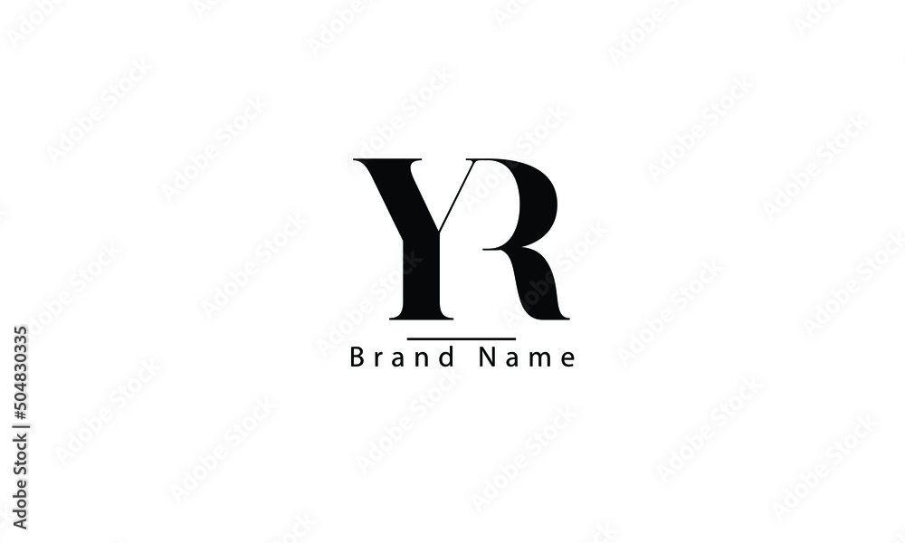 YR RY Y R abstract vector logo monogram template - obrazy, fototapety, plakaty 