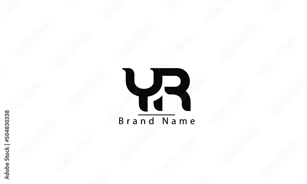 YR RY Y R abstract vector logo monogram template - obrazy, fototapety, plakaty 