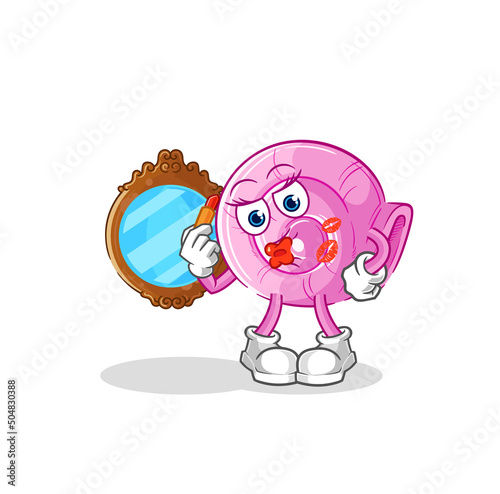 shell make up mascot. cartoon vector