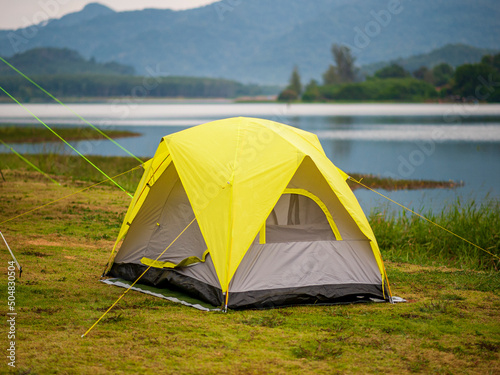 tent on the lake
