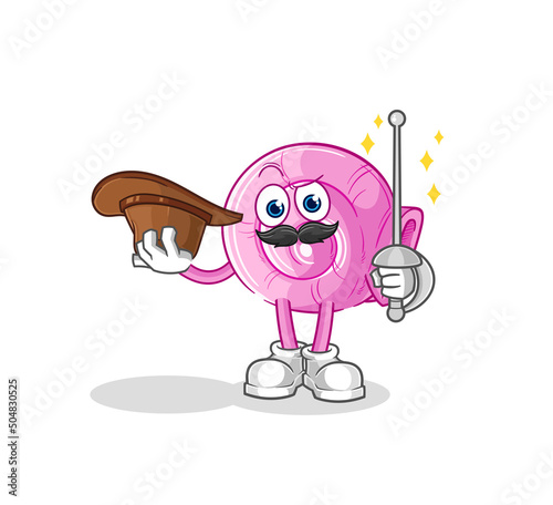 shell fencer character. cartoon mascot vector