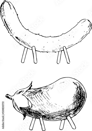 ペンで描いた精霊馬