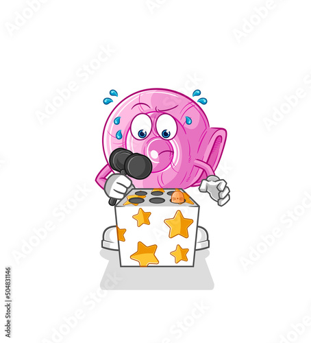 shell play whack a mole mascot. cartoon vector