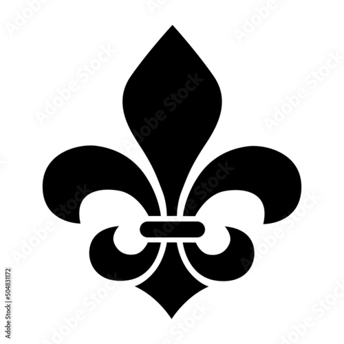 Fleur de Lis Heraldic Icon Vector Logo Template Illustration Design