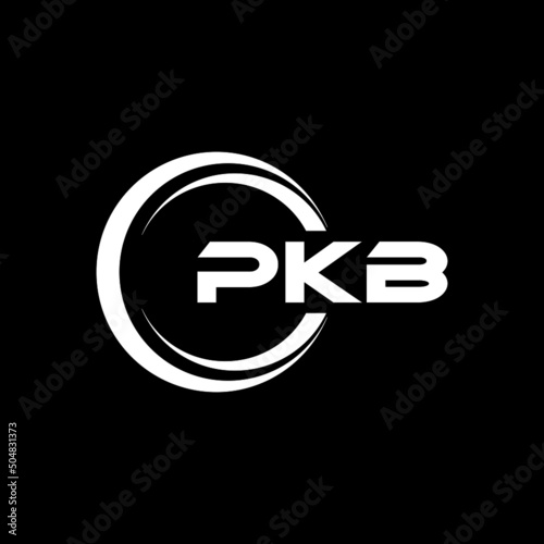 PKB letter logo design with black background in illustrator, vector logo modern alphabet font overlap style. calligraphy designs for logo, Poster, Invitation, etc.