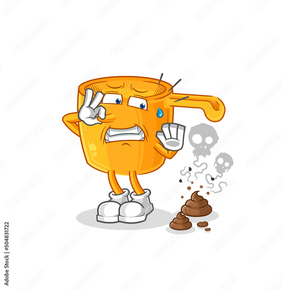 Naklejka premium water dipper with stinky waste illustration. character vector