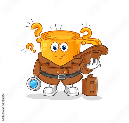 water dipper detective vector. cartoon character