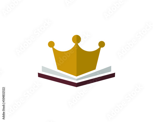 Book and crown combination logo